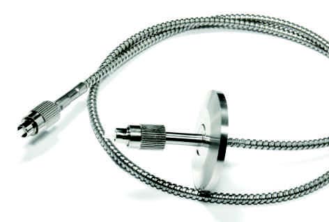 allectra真空內(nèi)光纖實物圖（F-SMA接頭/不銹鋼屏蔽層）