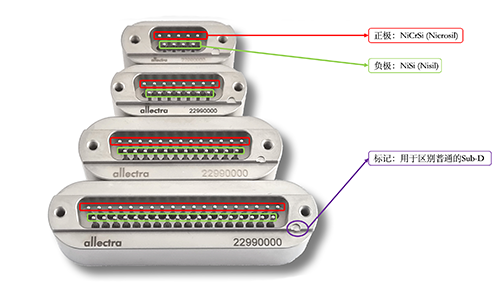 N型熱電偶Sub-D饋通正負極說明及標記 N型熱電偶Sub-D饋通正負極說明及標記