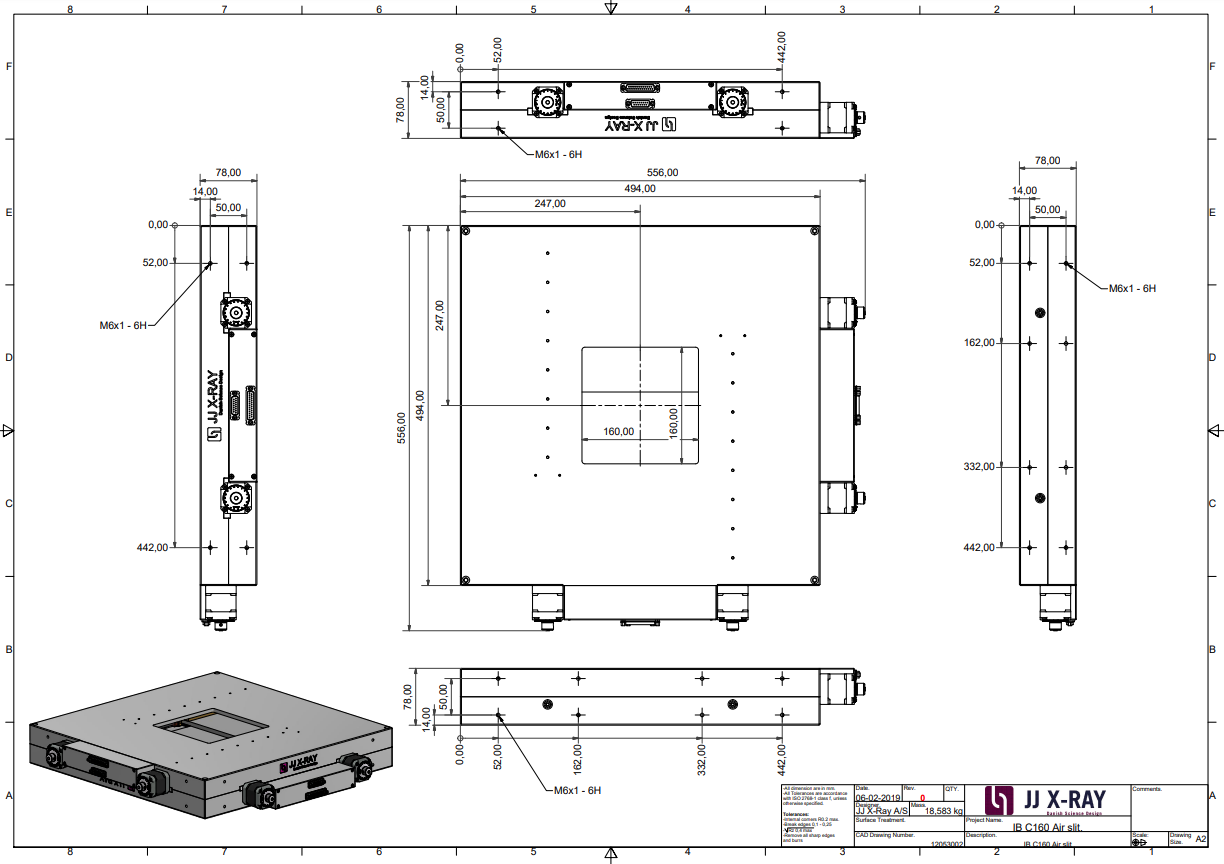 JJ X-Ray 空氣狹縫 IB-C160-AIR產品尺寸 JJ X-Ray 空氣狹縫 IB-C160-AIR產品尺寸