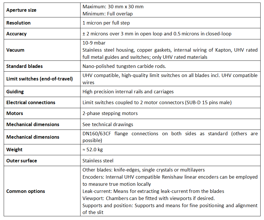 超高真空狹縫 IB-C30-UHV-50W技術(shù)參數(shù) 超高真空狹縫 IB-C30-UHV-50W技術(shù)參數(shù)