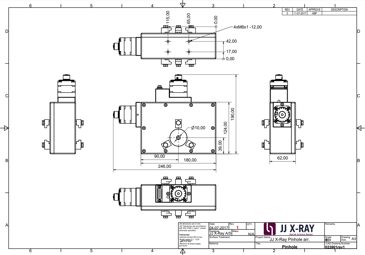 多針孔狹縫系統 MP10-HV 產品尺寸 多針孔狹縫系統 MP10-HV 產品尺寸