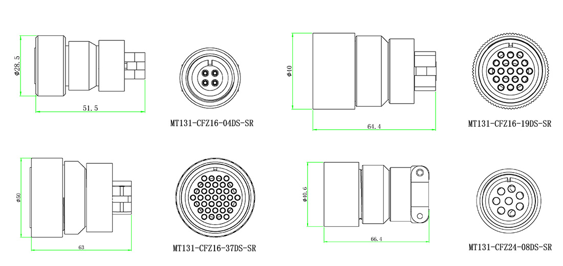 CFZ型饋通真空端連接器尺寸