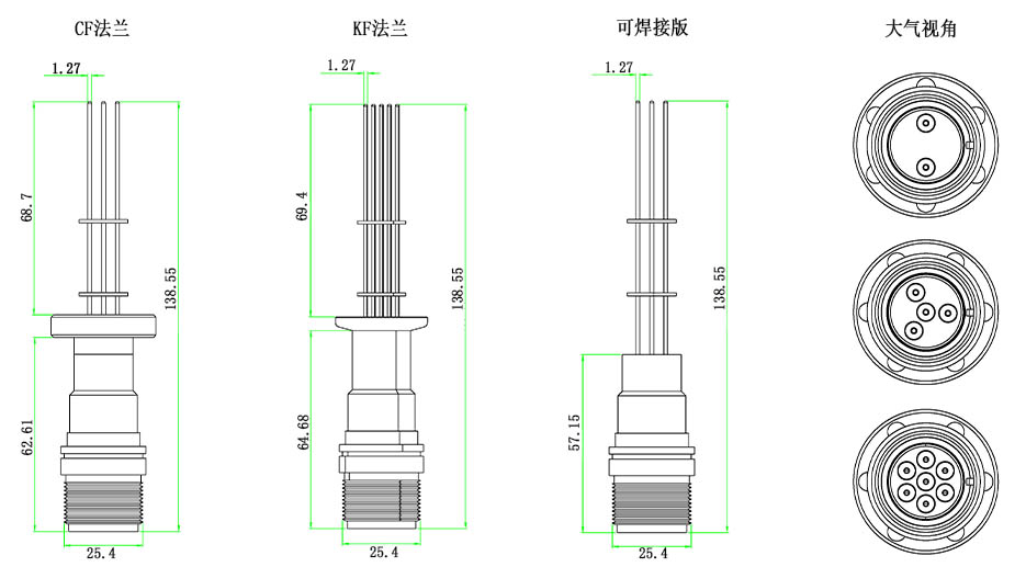 MS-HV12K高壓真空饋通尺寸