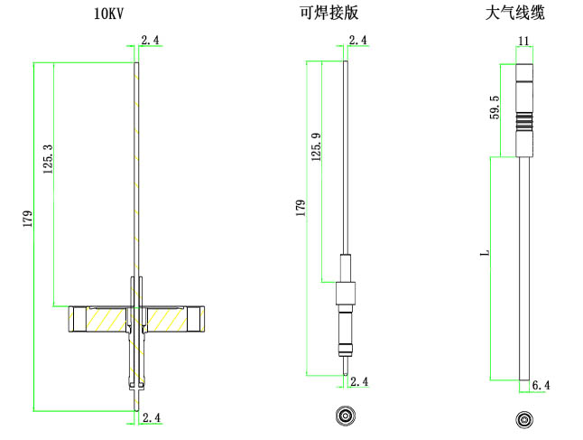10KV高壓真空饋通尺寸