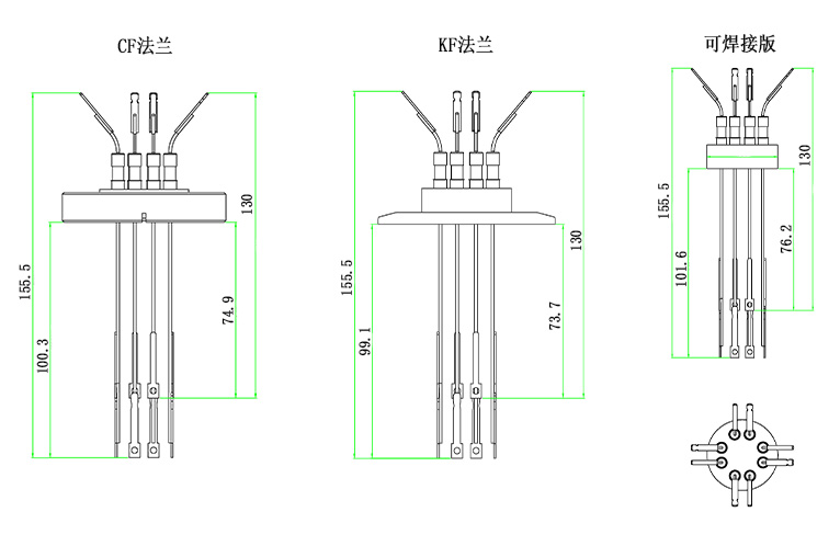 K型/C型熱電偶饋通尺寸